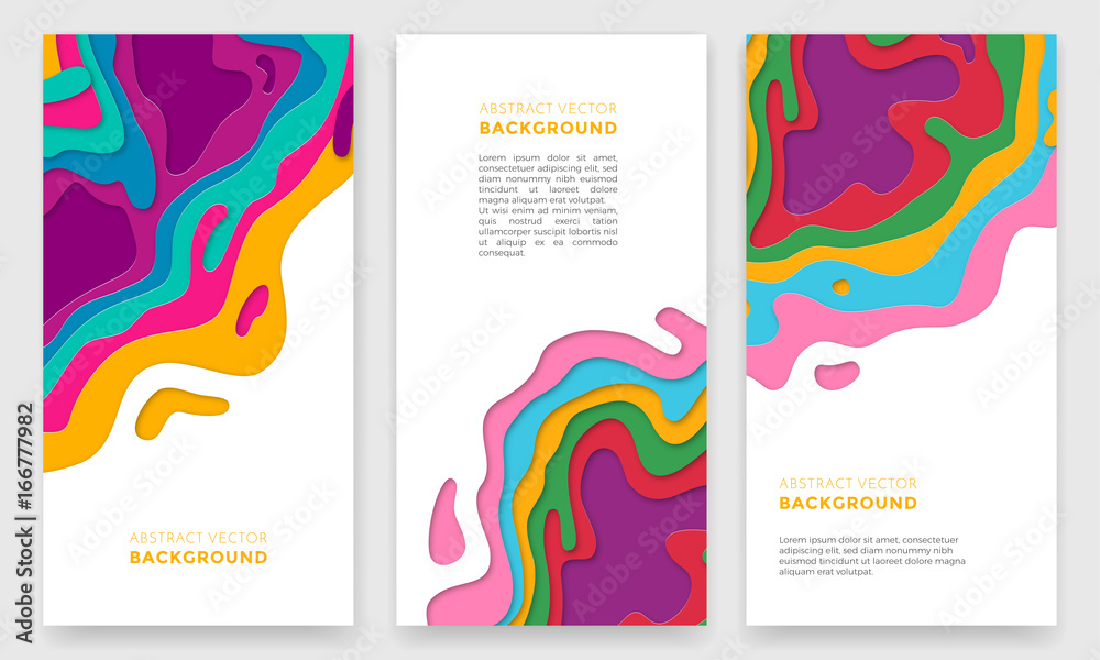 Leinwandbilder banner color abstract multi gradient color vector layers effect pattern paper cut