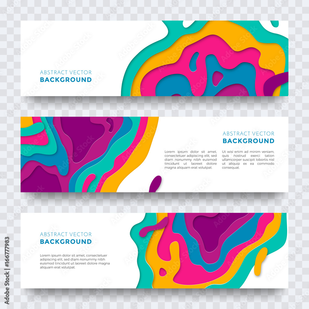 Aufkleber Banner color abstract multi gradient color vector layers effect pattern paper cut