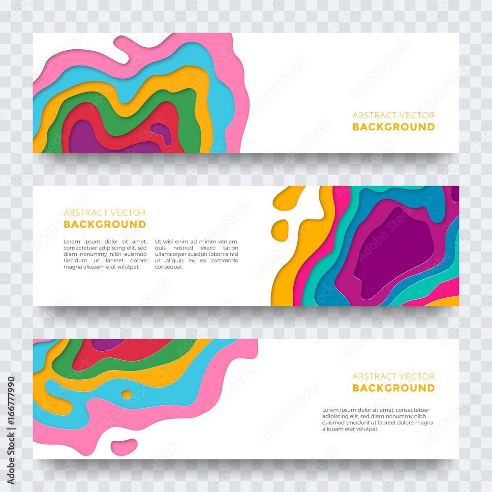 Aufkleber Banner color abstract multi gradient color vector layers effect pattern paper cut