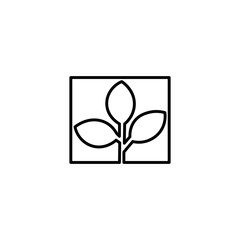 Leaf vector line art icon