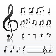 collection of music note symbols