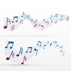 music notes colorful background