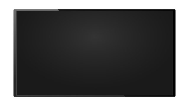 Realistic modern LED TV screen, Computer monitor, Blank television