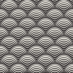 Vector Seamless Rounded Lines Pattern. Abstract Geometric Background Design. Circular Geometric Tiling Lattice