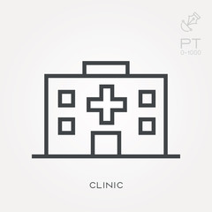 Line icon clinic