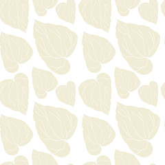 Floral vector seamless pattern with tropical leaves.