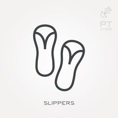 Line icon slippers