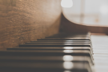 piano keys macro -  piano  closeup