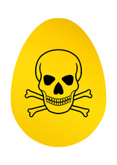 gz32 GrafikZeichnung - german: Ei mit Totenkopf - flat icon - english: egg with skull and crossbones symbol - xxl g5358