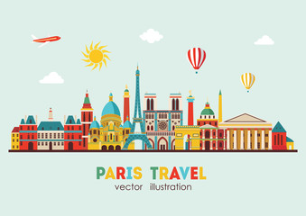 Paris skyline. Vector illustration - stock vector