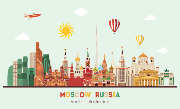 Moscow skyline . Vector illustration - stock vector