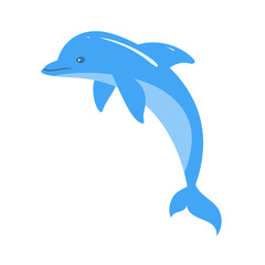 Vector cartoon style illustration of dolphin.