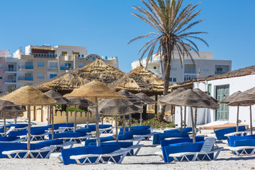 sand beach and blue sky in Tunisia