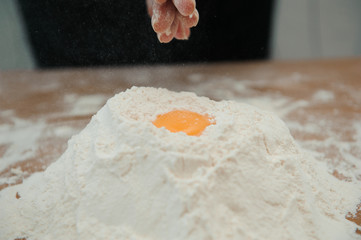 Chef preparing dough - cooking process