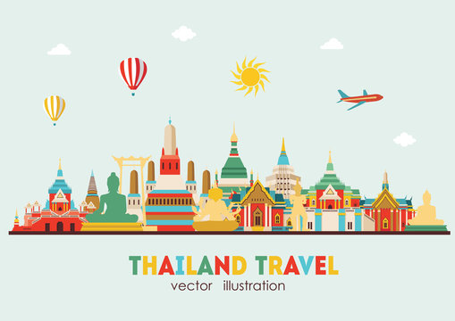 Thailand detailed skyline. Vector illustration