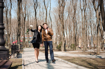 Portrait of young couple in love