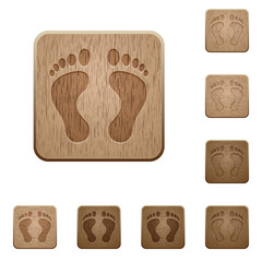 Human Footprints wooden buttons
