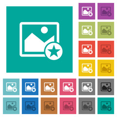 Rank image square flat multi colored icons
