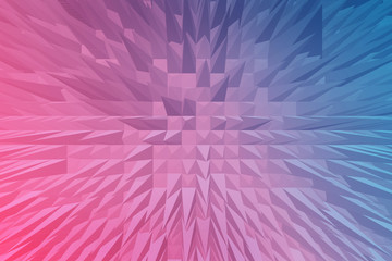Digital graphic design of triangle or diamond polygon abstract background. Pink and blue of...