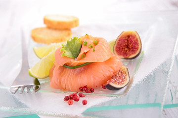 salmon filling with cream, festive entree