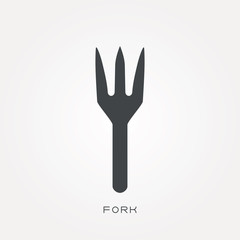 Silhouette icon fork