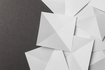 Geometric shapes of white paper