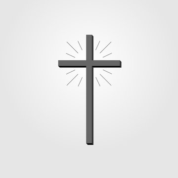 Christian Cross sign, cross icon on white background, cross vector