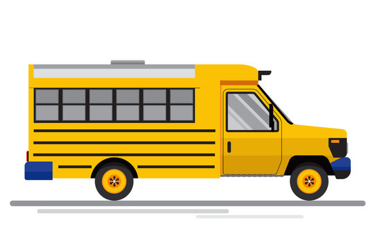Isolated flat colorful school bus.