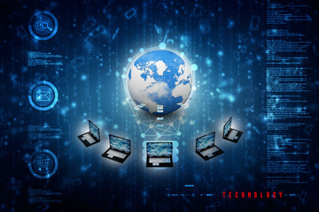 Fototapeta premium 3d rendering Computer network