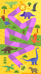 kids board game with dinosaurs template.