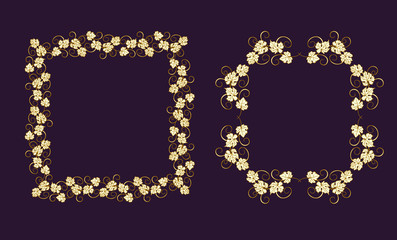 Background for text with vines and bunches of grapes.