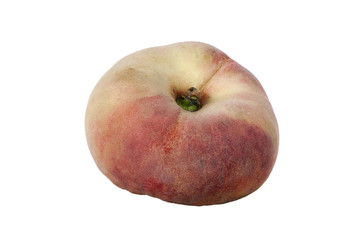 Flat peach cut out on and isolated on a white background