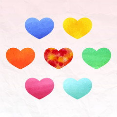 Watercolor hearts
