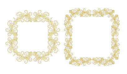 Background for text with vines and bunches of grapes.