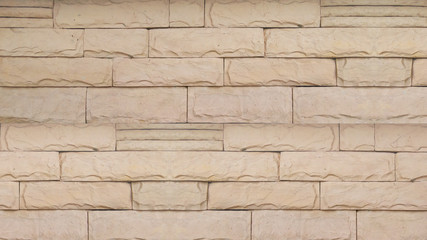 Fototapeta premium Brown ancient brick wall tile pattern texture