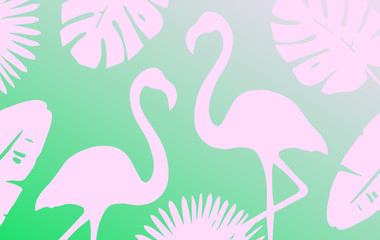 Trendy Tropical Leaves Background