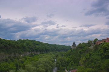 Canyon walls view in Kamyanets-Podilskyi, Ukraine