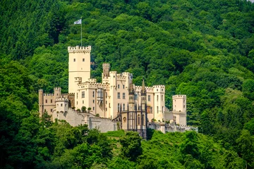 Papier Peint photo autocollant Château Château de Stolzenfels dans la vallée du Rhin près de Coblence, en Allemagne.