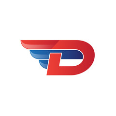 Obraz na płótnie Canvas fast initial letter D logo vector wing