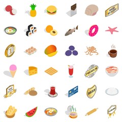 Nice food icons set, isometric style