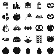 Nourishment icons set, simple style