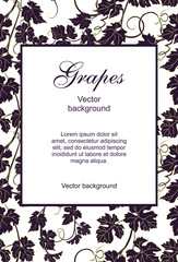 Vector background with vines in vintage style. Can be used for labels, invitations, greetings, posters, leaflets.