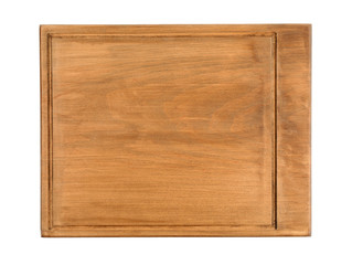 Wooden board on white background