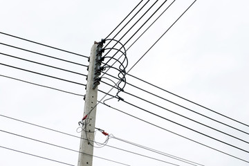 Electric pole connect to the high voltage electric wires.