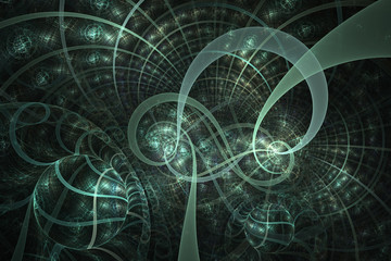 Blue Wheels Abstract Fractal Design