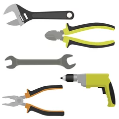 Foto auf Leinwand set of tools. Vector illustration © sillent_91
