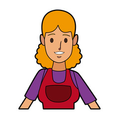 woman painter with overalls employee character