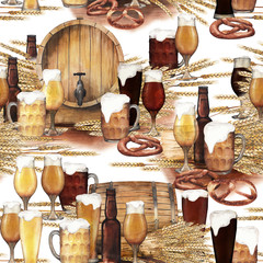 Watercolor octoberfest pattern