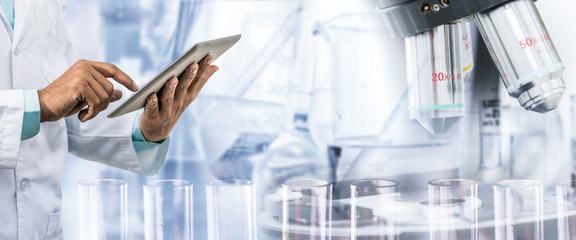 Science research and technology concept.