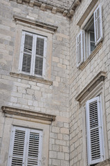 window blinds of a building